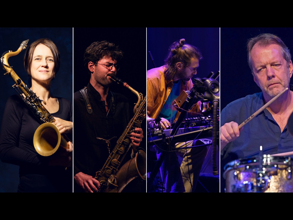 KOPER8: Tom Rainey, Giuseppe Doronzo, Jannis Anastasakis, Ingrid Laubrock artwork from Vortex Jazz Club